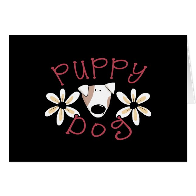 Blumen-Welpen-Hundet-shirts und -geschenke (Vorderseite (Horizontal))