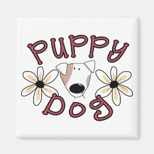 Blumen-Welpen-Hundet-shirts und -geschenke Magnet