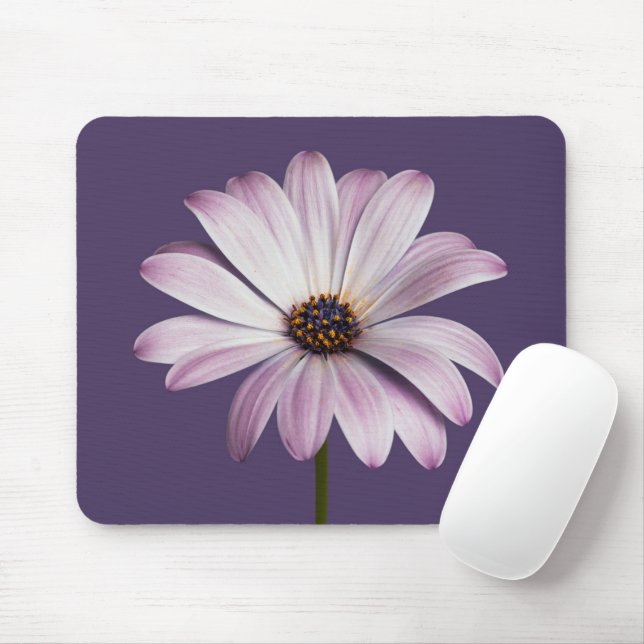 Blumen | White & Lila Daisy Mousepad (Mit Mouse)