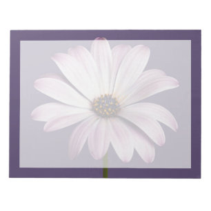Blumen   White & Lila Daisy Notizblock