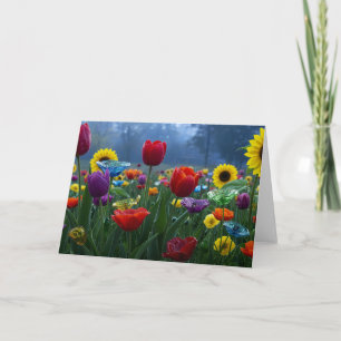 Blumen wie Glas in Farben und Formen Dankeskarte