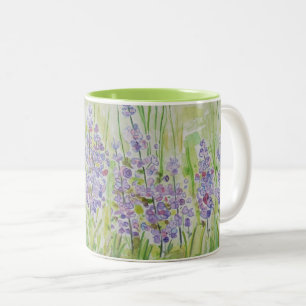 Blumen-WieseWatercolor Zweifarbige Tasse