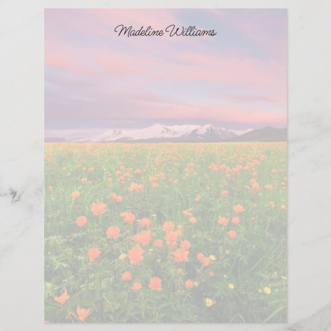 Blumen | Wildblume Felsschneebedeckte Berge (Vorderseite)