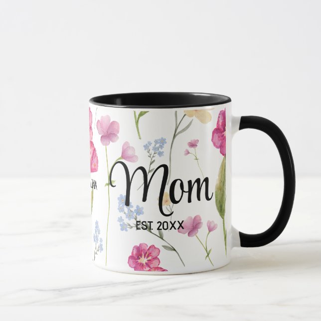 Blumen-Wildblumen-Geschenk für neue Mütter, etabli Tasse (Rechts)