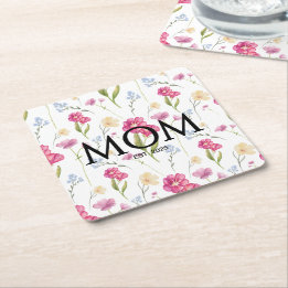 Blumen-Wildblumen-Geschenk für neue Mütter - Mama Rechteckiger Pappuntersetzer