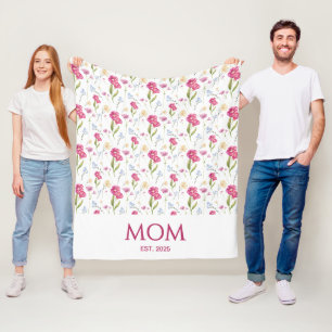 Blumen-Wildblumen-Mama Etabliert Fleecedecke