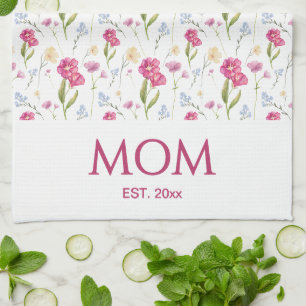 Blumen-Wildblumen-Mama Etabliert  Geschirrtuch