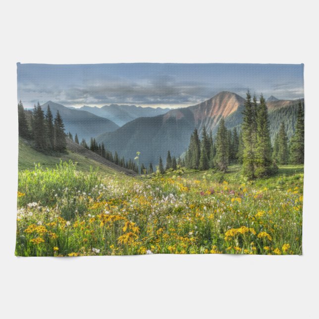 Blumen | Wildblumen Silverton Colorado Geschirrtuch (Horizontal)
