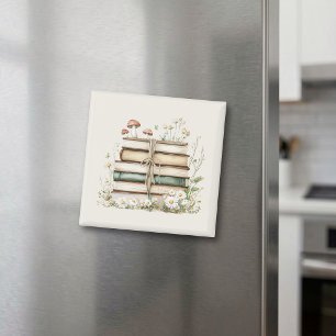 Blumen Wilde Blumen Vintage Bücher Magnet