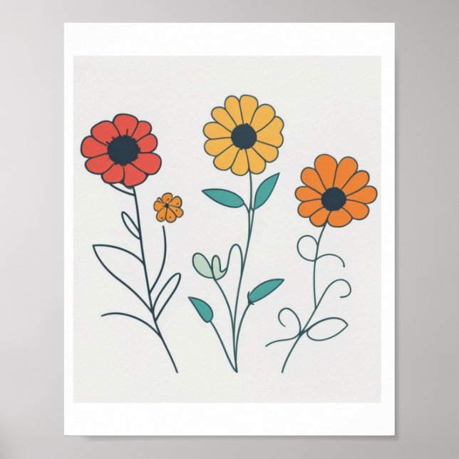 BLUMEN ZUHAUSE WALL ART POSTER (Vorne)