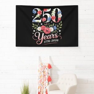 Blumen zum 250. Jubiläum 1776 2026 Banner
