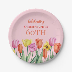 Blumen zum 60. Geburtstag Pappteller