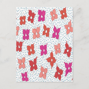 Blumen zur Feier und Tupfen Einladungspostkarte