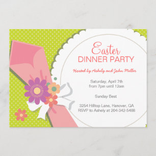 Blumenabendessen-Party Einladungen
