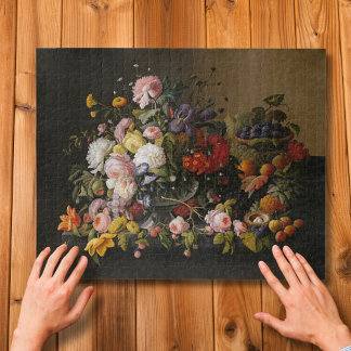 Blumenabundanz: Severin Roesen Stillleben Puzzle