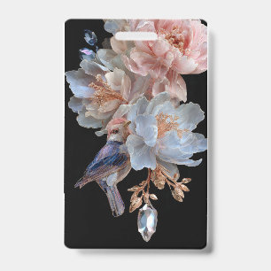 Blumenabzeichen mit Kolibri Ausweis