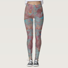 Blumenacrylc$malerei-Rose Rosa Leggings