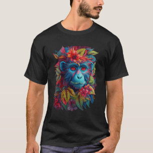 Blumenaffen Frühlingsaffe Chinesischer Zodiac T-Shirt