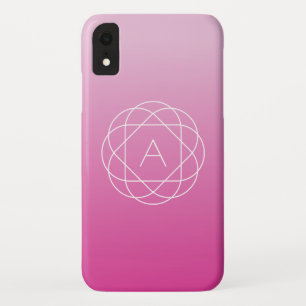 Blumenähnliches geometrisches Monogramm Rosa sch Case-Mate iPhone Hülle