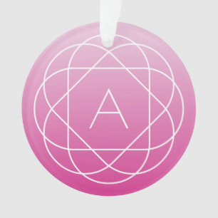 Blumenähnliches geometrisches Monogramm Rosa sch Ornament
