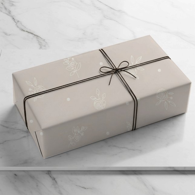Blumenakzente, perlweiße Geschenkpapier (Von Creator hochgeladen)