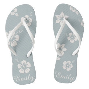 BlumenAloha Hawaii-Blau dreht die einfachen Flip Flops