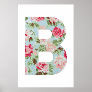 Blumenalphabet ; B Namensalphabet Grafik Poster
