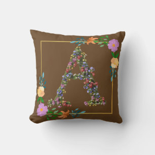 Blumenalphabet Buchstabe A Kissen