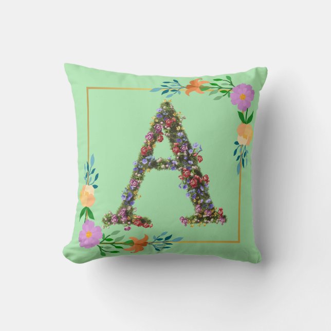 Blumenalphabet Buchstabe A Kissen (Vorderseite)