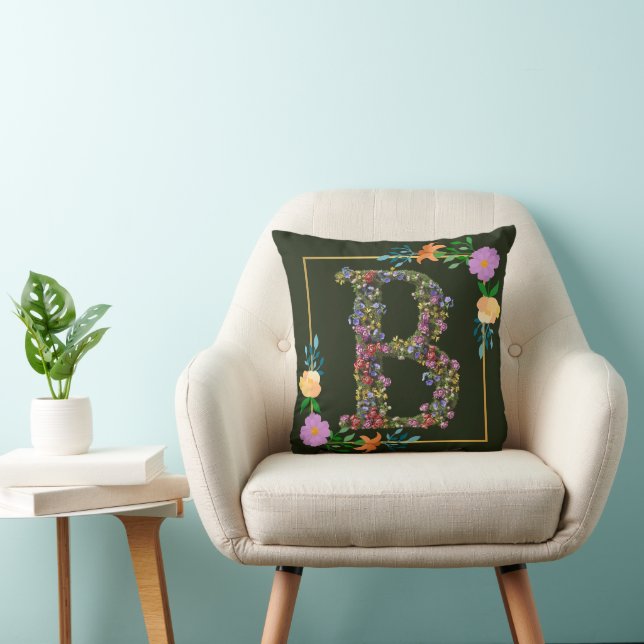 Blumenalphabet Buchstabe B Kissen (Stuhl )