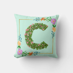 Blumenalphabet Buchstabe C Kissen