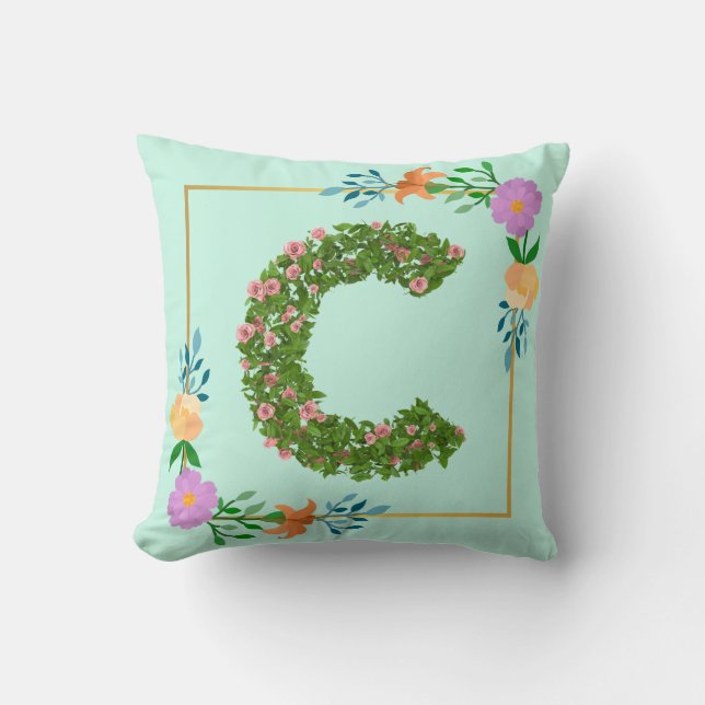 Blumenalphabet Buchstabe C Kissen (Vorderseite)