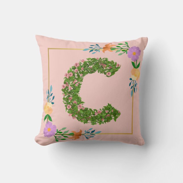Blumenalphabet Buchstabe C Kissen (Vorderseite)