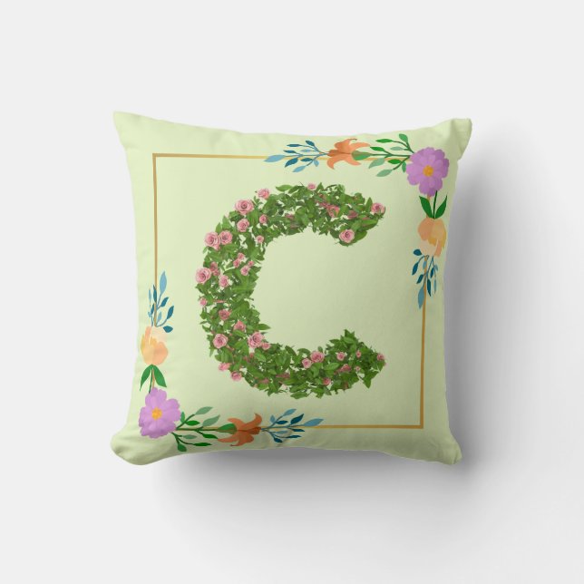 Blumenalphabet Buchstabe C Kissen (Vorderseite)
