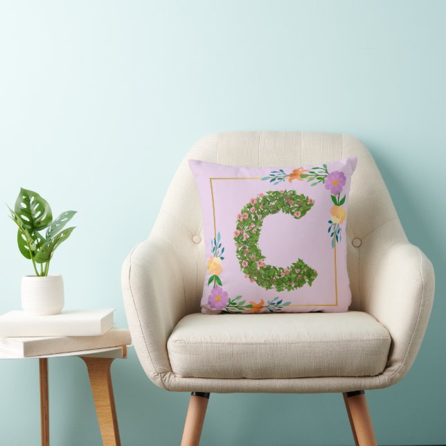 Blumenalphabet Buchstabe C Kissen (Stuhl )