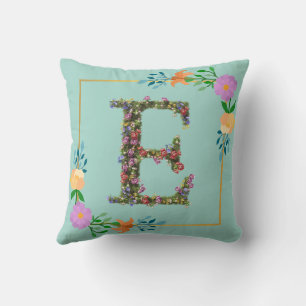 Blumenalphabet Buchstabe E Kissen