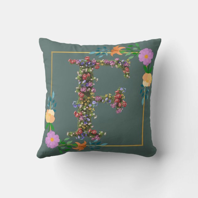 Blumenalphabet Buchstabe F Kissen (Rückseite)