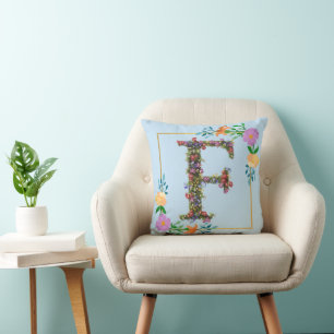 Blumenalphabet Buchstabe F Kissen