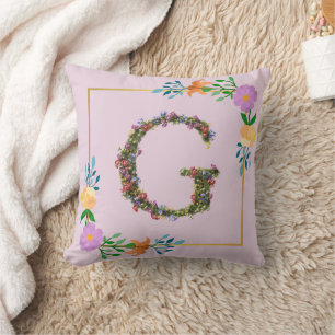 Blumenalphabet Buchstabe G Kissen