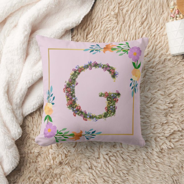 Blumenalphabet Buchstabe G Kissen (Decke)