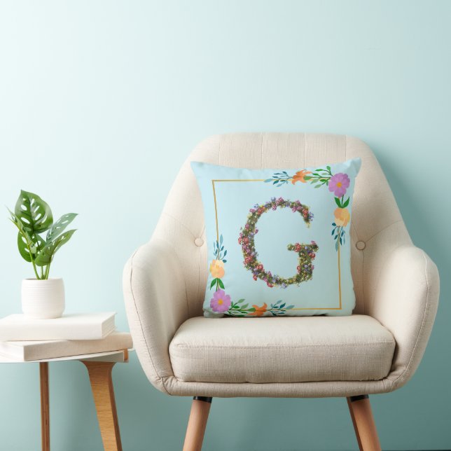 Blumenalphabet Buchstabe G Kissen (Stuhl )