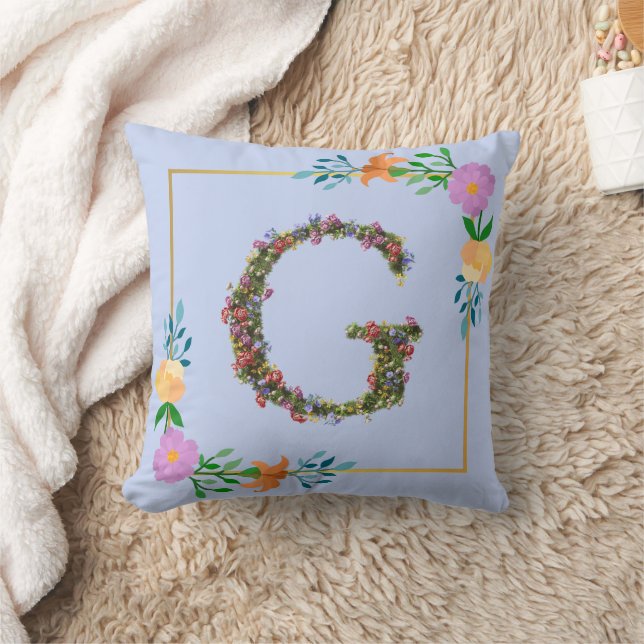 Blumenalphabet Buchstabe G Kissen (Decke)