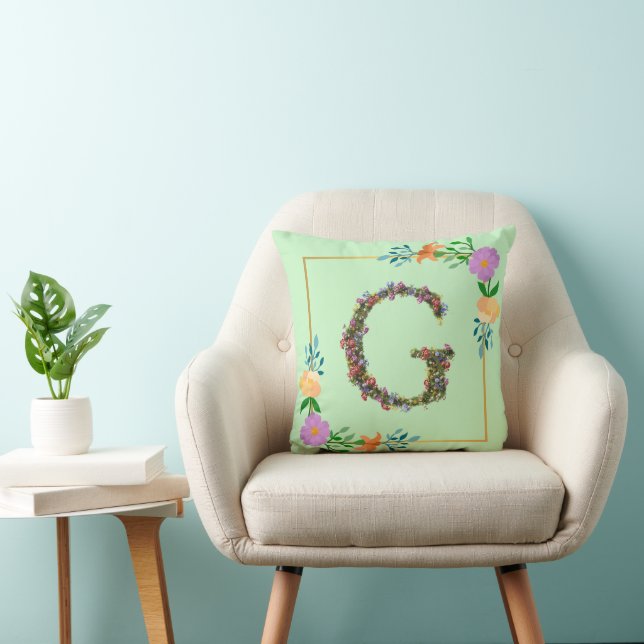 Blumenalphabet Buchstabe G Kissen (Stuhl )