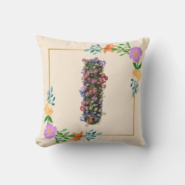 Blumenalphabet Buchstabe I Kissen (Vorderseite)