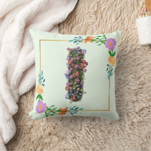Blumenalphabet Buchstabe I Kissen