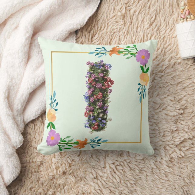 Blumenalphabet Buchstabe I Kissen (Decke)