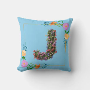 Blumenalphabet Buchstabe J Kissen