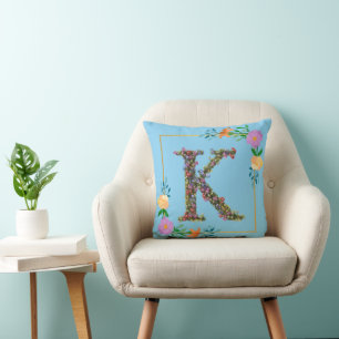Blumenalphabet Buchstabe K Kissen