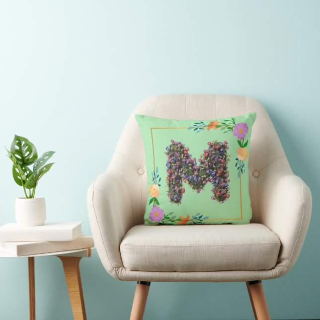 Blumenalphabet Buchstabe M Kissen (Stuhl )
