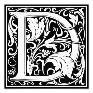 Blumenalphabet Monogramm Buchstabe D Fotodruck